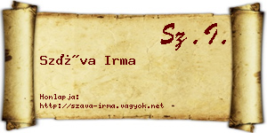 Száva Irma névjegykártya
