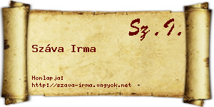 Száva Irma névjegykártya